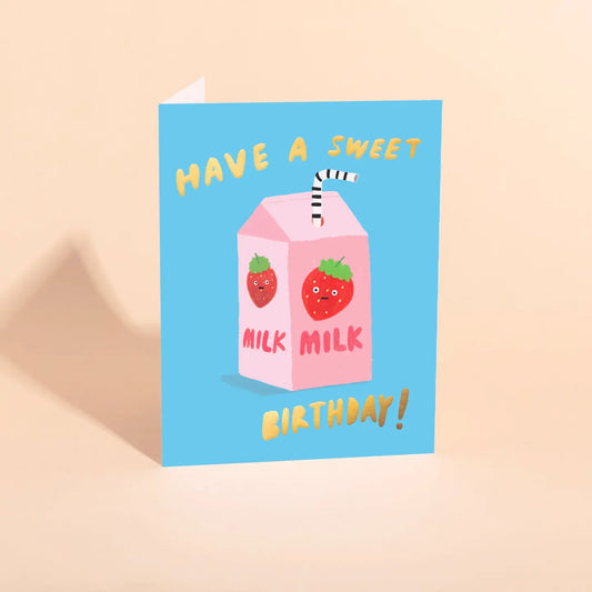 Strawberry Milk - Birthday Card