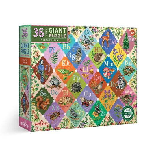 A is for Acorn 36 Piece Giant Alphabet Puzzle by eeBoo