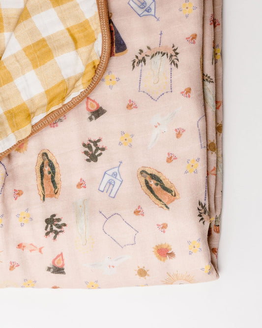 Pink Virgen Baby Blanket Quilt
